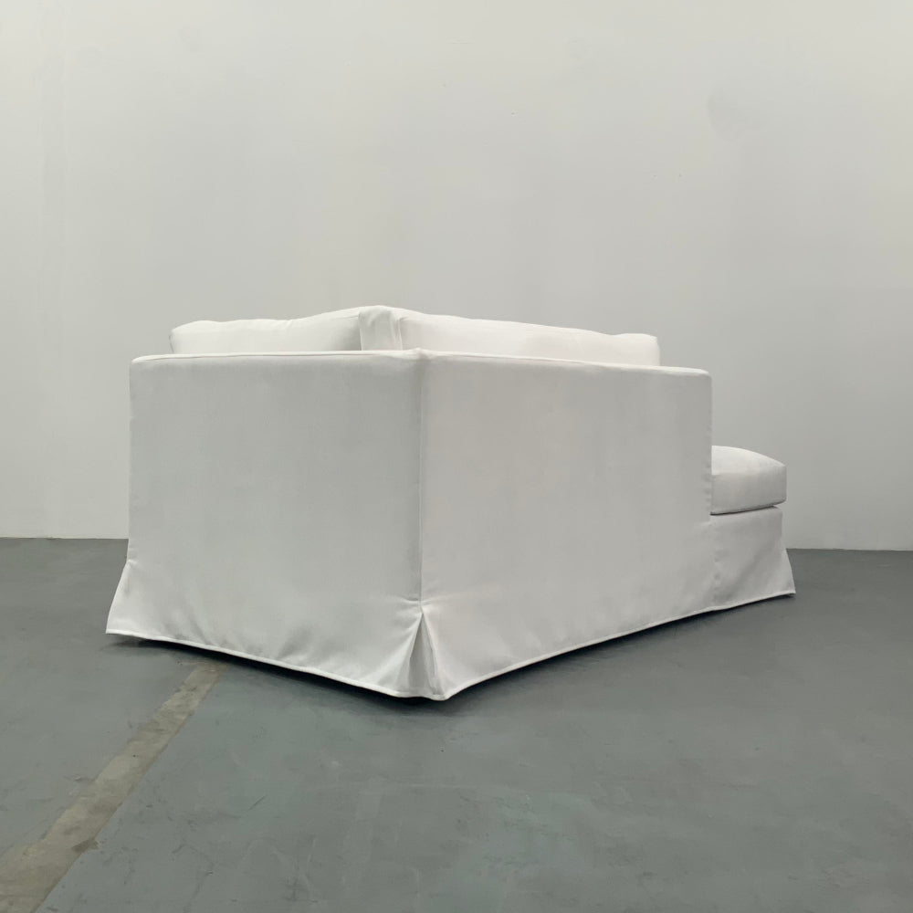 HILLHOUSE SLIP-COVER CUSTOM CHAISE | IN COPELAND SNOW WASHABLE FABRIC | AVAILABLE NOW