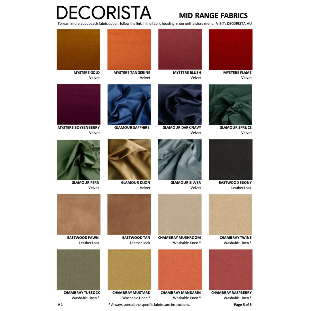 LORENZO UPHOLSTERED WALL PANELS | MID RANGE FABRICS | MULTIPLE SIZES AND OPTIONS AVAILABLE | MADE TO ORDER IN W.A.
