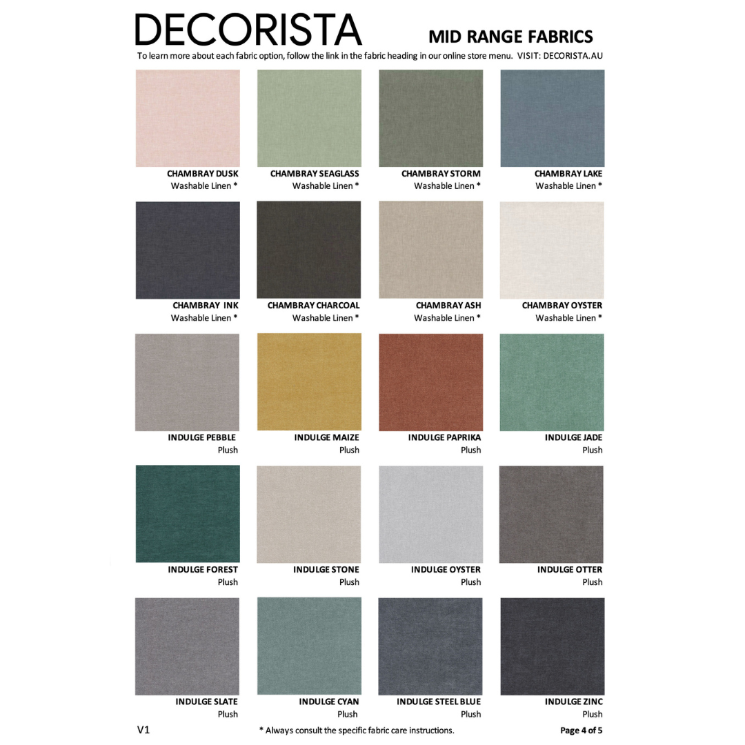LORENZO UPHOLSTERED WALL PANELS | MID RANGE FABRICS | MULTIPLE SIZES AND OPTIONS AVAILABLE | MADE TO ORDER IN W.A.