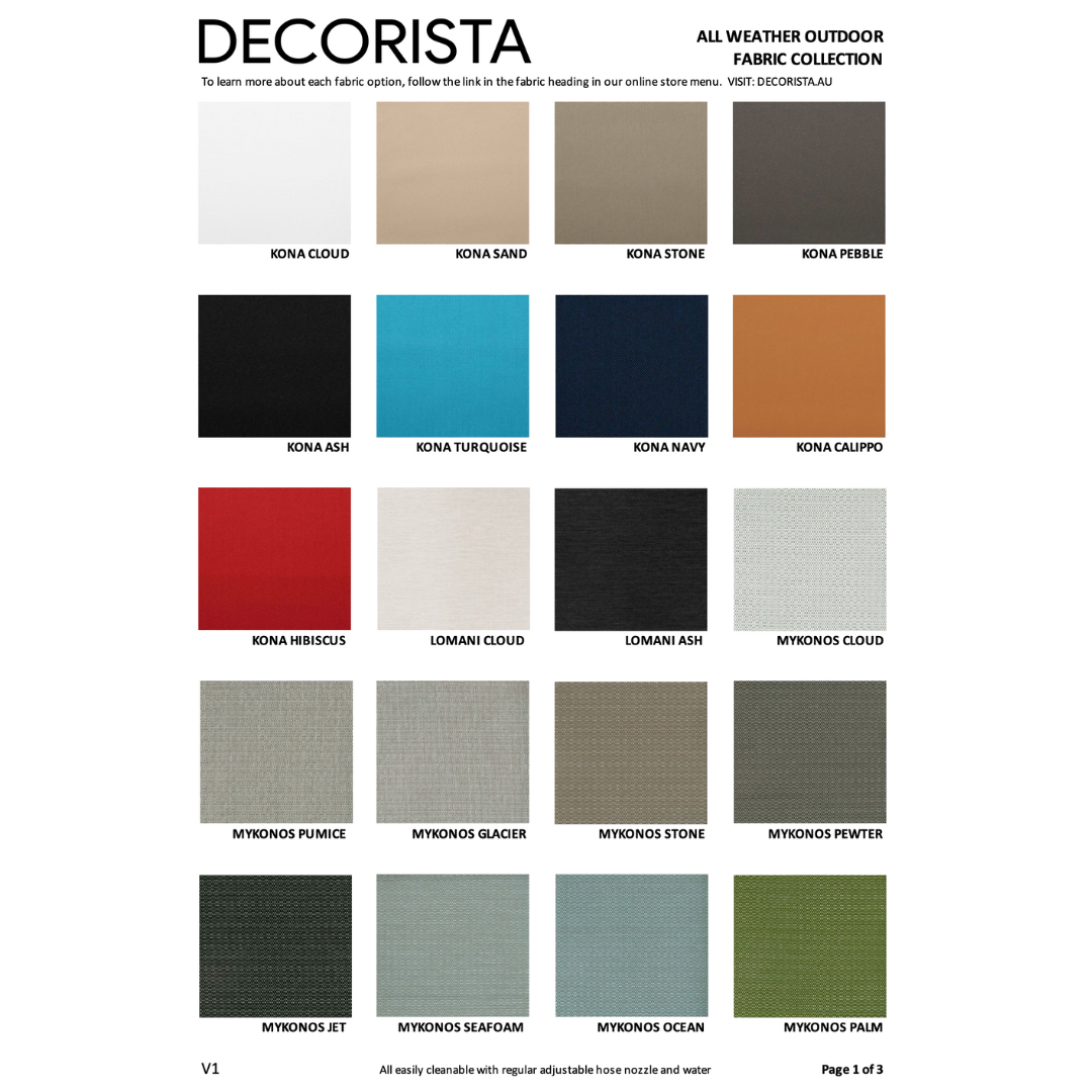 BATAVIA OUTDOOR LOUNGE | UV SAFE ALL WEATHER FABRIC | MULTIPLE SIZES AND OPTIONS AVAILABLE | MADE TO ORDER IN WA