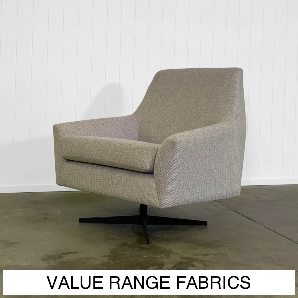 Emilio Swivel Chair | Value Range Fabrics Multiple Options Available Made To Order In Wa