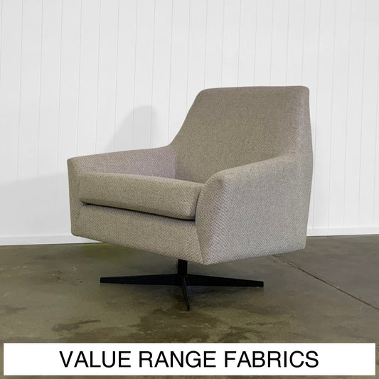 Emilio Swivel Chair | Value Range Fabrics Multiple Options Available Made To Order In Wa