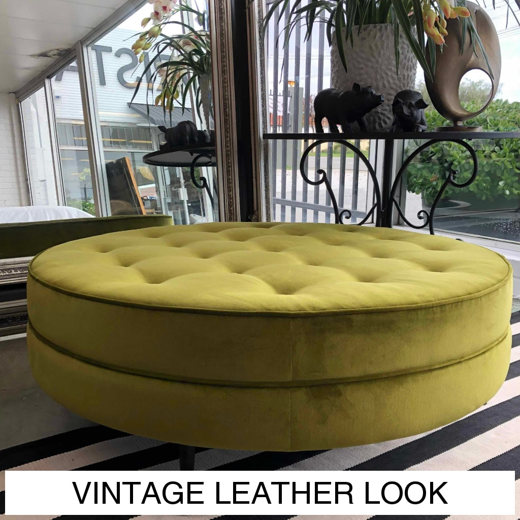Leather shop look ottoman