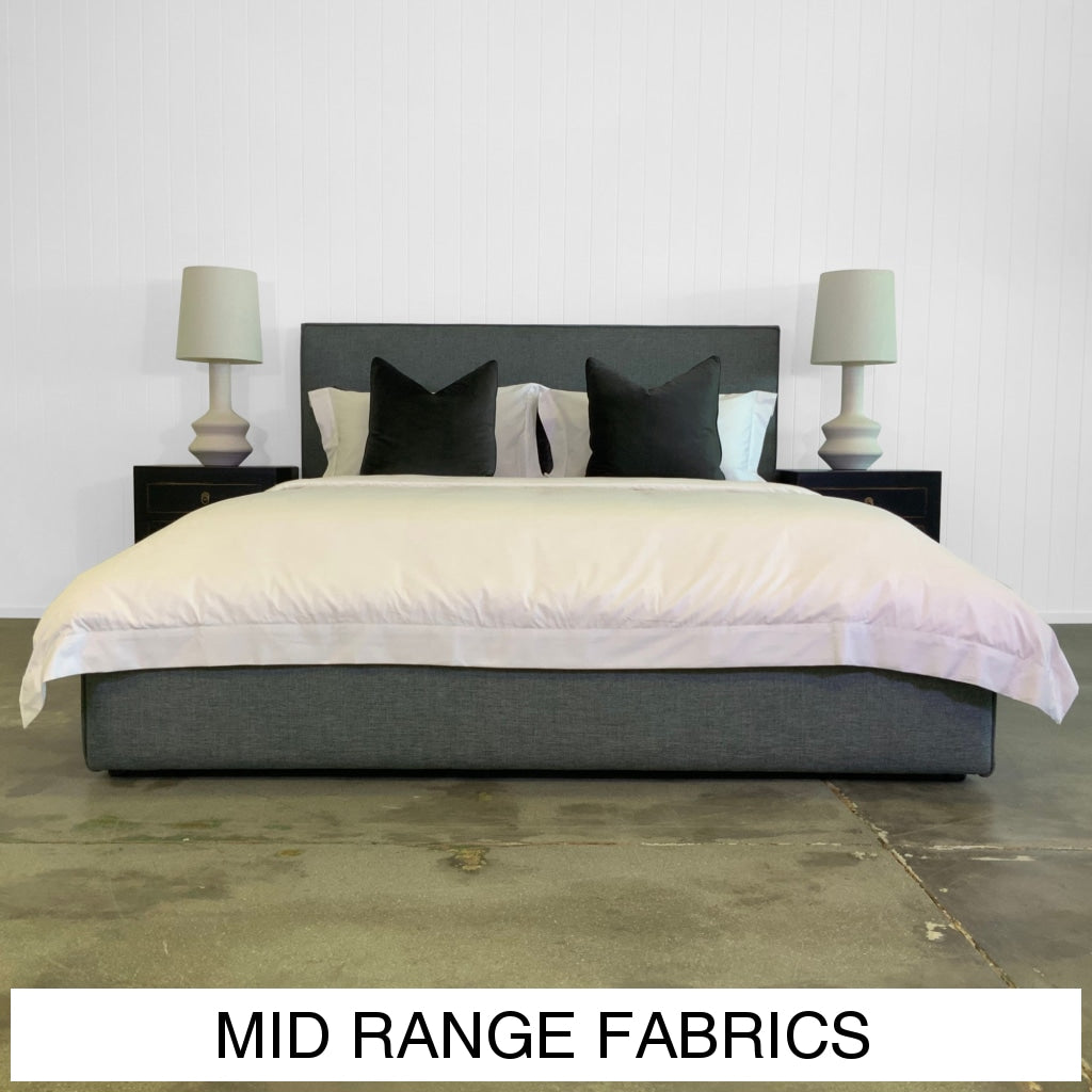Mercury Upholstered Bed | Mid Range Fabrics Multiple Sizes And Options Available Made To Order In