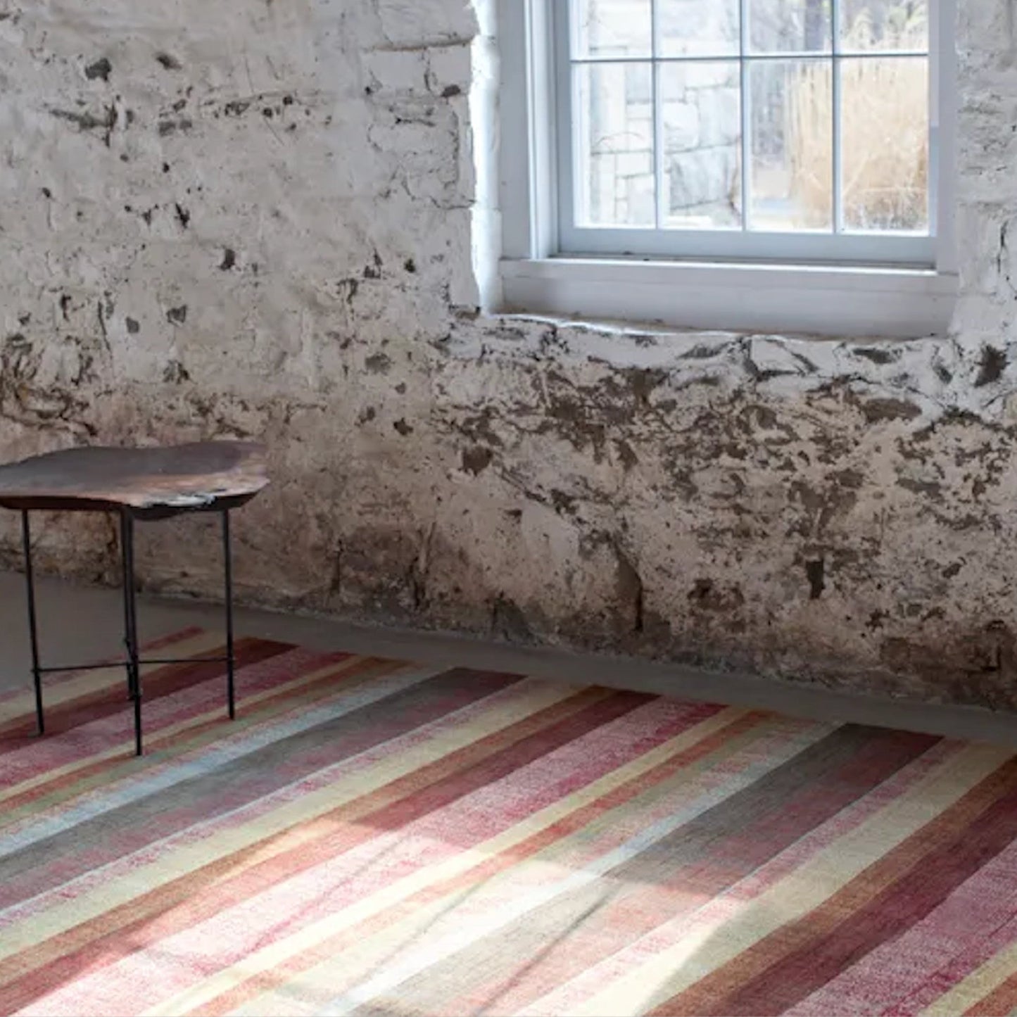 STONOVER STRIPE HAND KNOTTED WOOL RUG - AUSTRALIAN WAREHOUSE CLEARANCE