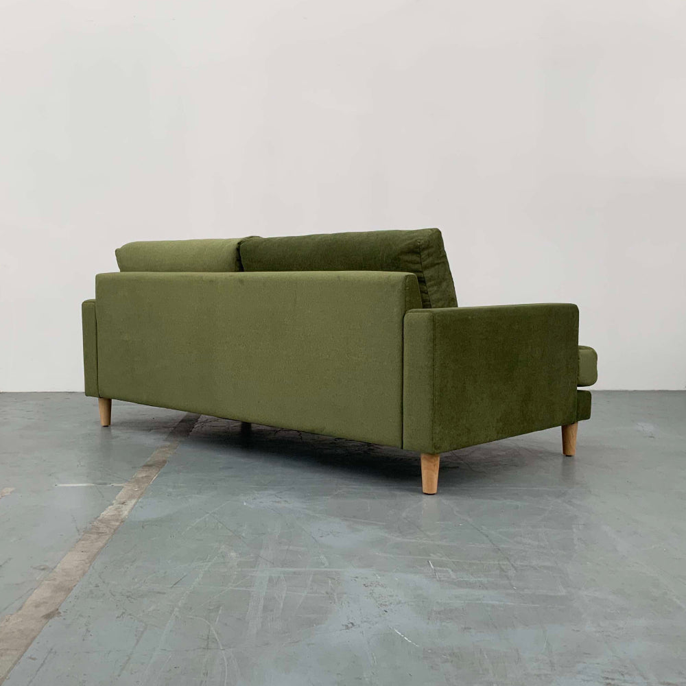 TANNER LOUNGE SERIES  | 2.5 SEATER & OTTOMAN COMBO IN REGIS OLIVE VELVET | AVAILABLE NOW