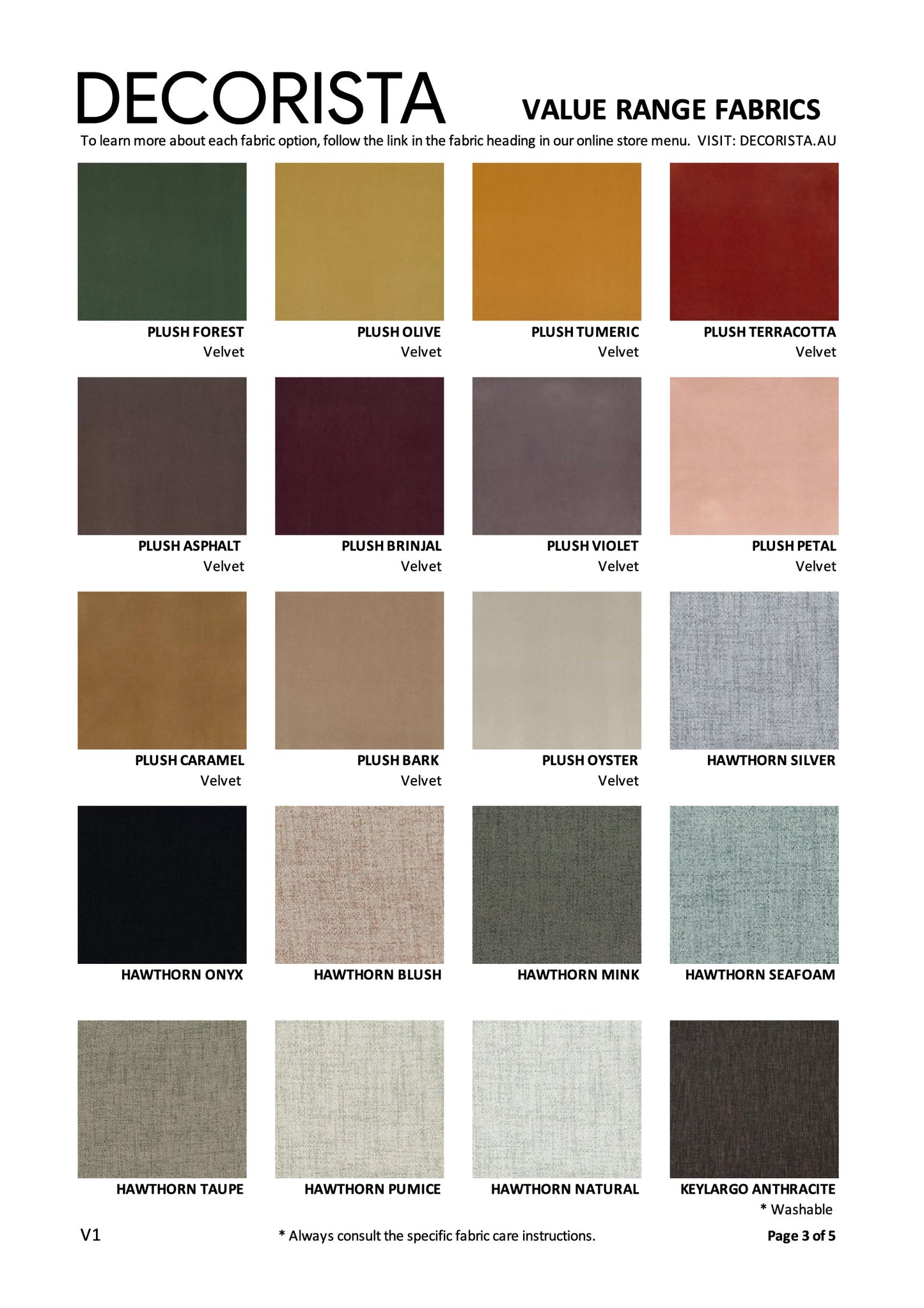 COCO | VALUE RANGE FABRICS | MULTIPLE SIZES AND OPTIONS AVAILABLE | MADE TO ORDER IN WA 2