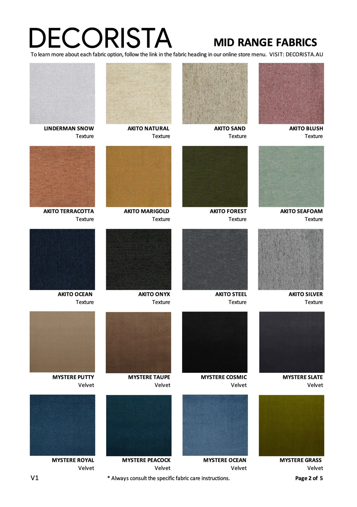 COLOUR BOX 2 | MID RANGE FABRICS