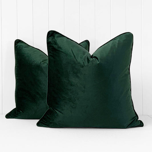 CHROMA CUSHION | FOREST GREEN | 55CM X 55CM | CHOOSE FEATHER OR FIBRE FILLING