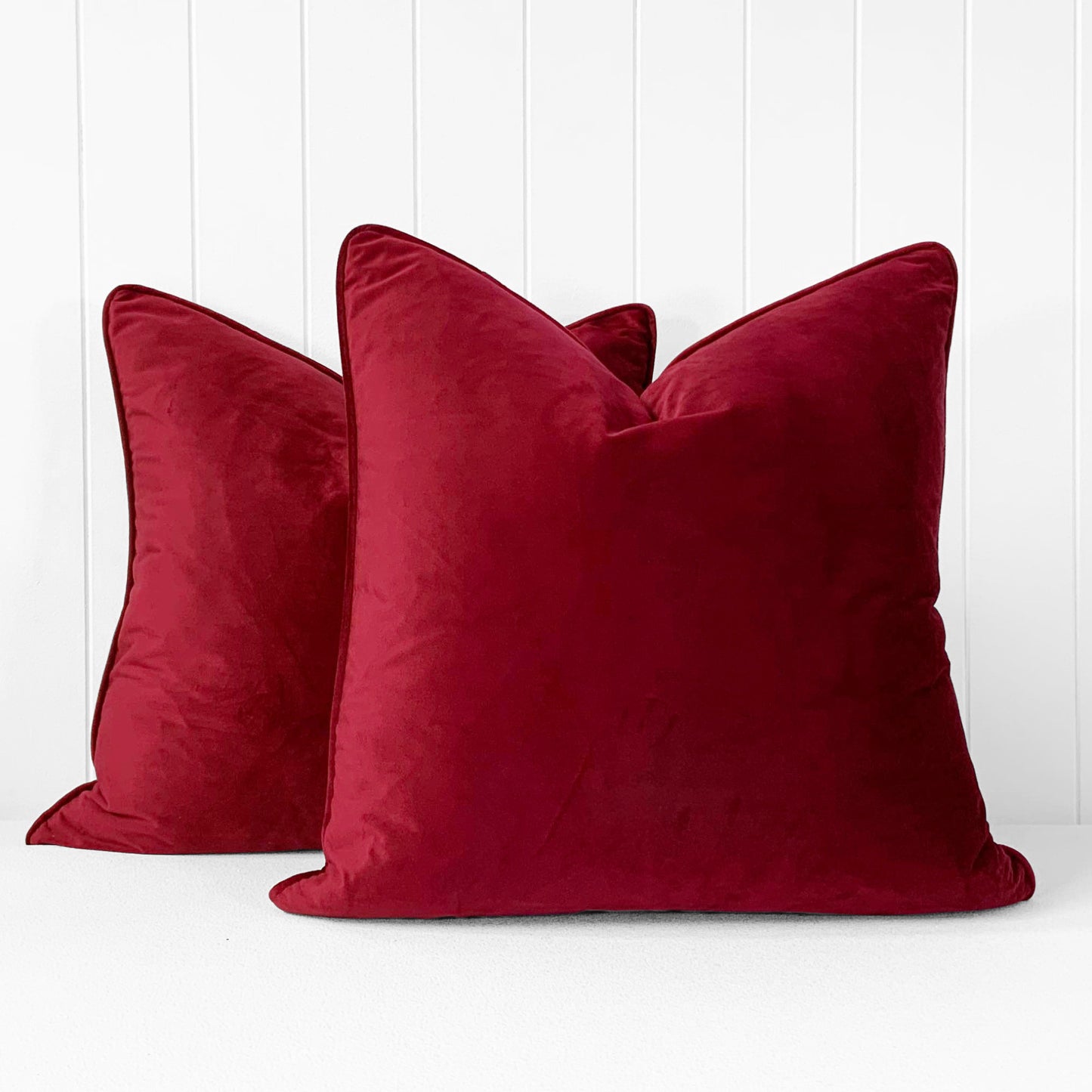 CHROMA CUSHION | WINE RED | 55CM X 55CM | CHOOSE FEATHER OR FIBRE FILLING