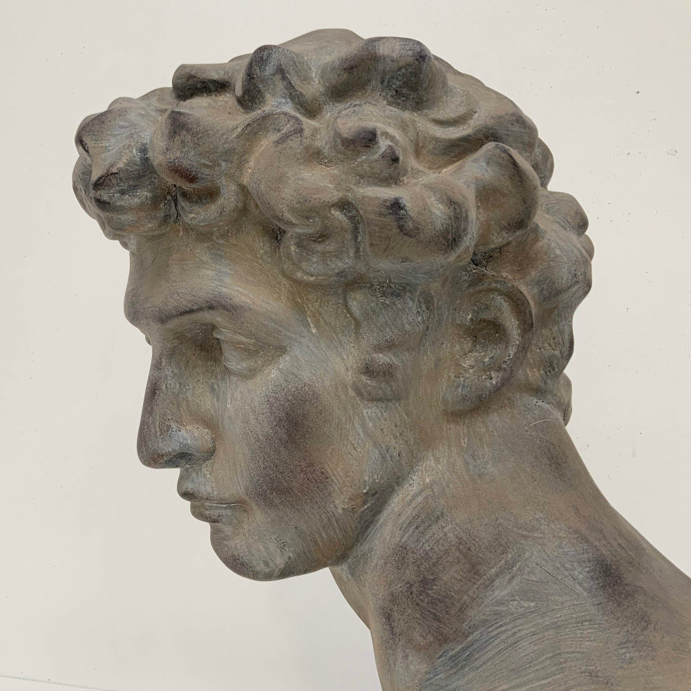 60cm Neo Classical Male Bust Statue | Patina Grey