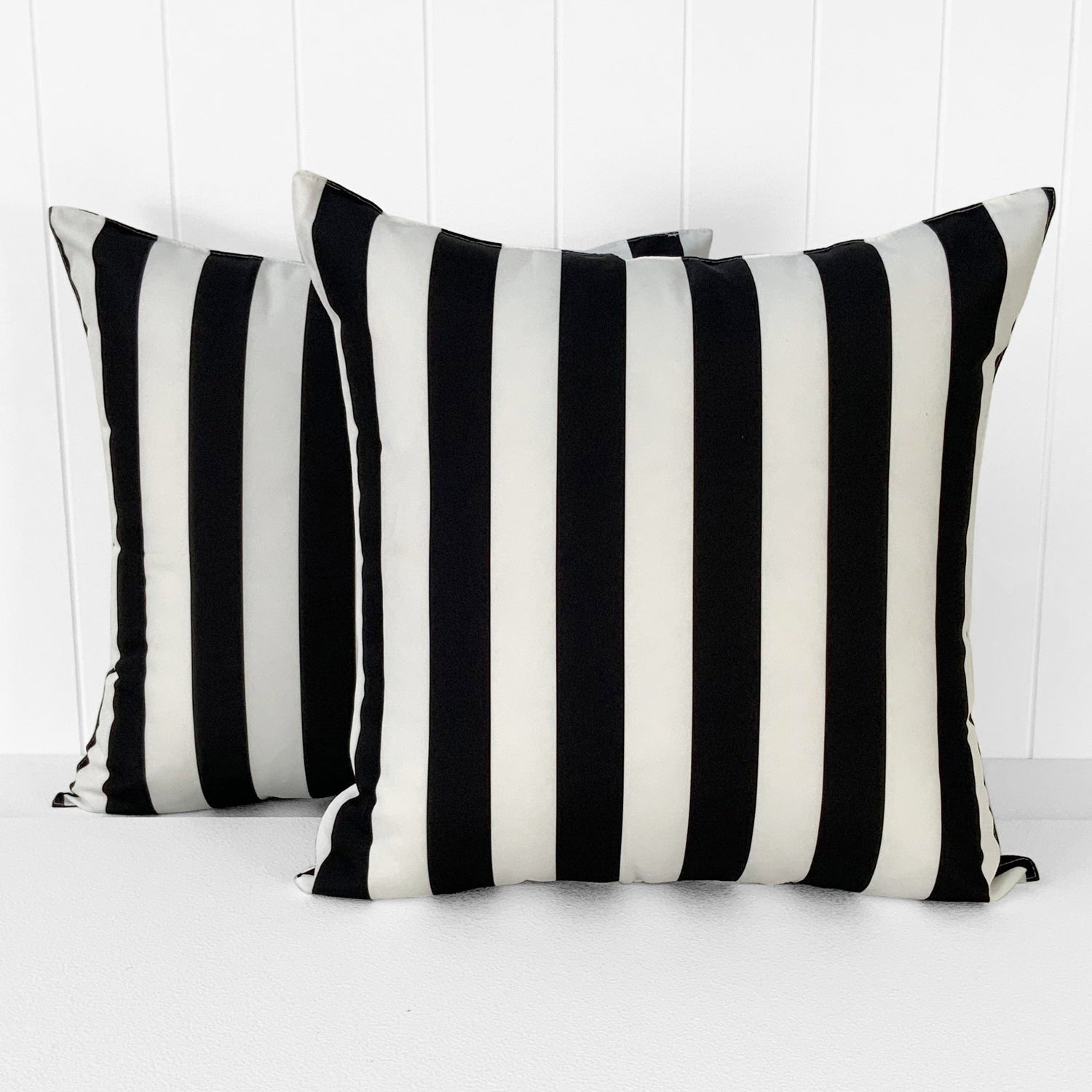 Black white hotsell striped outdoor cushions