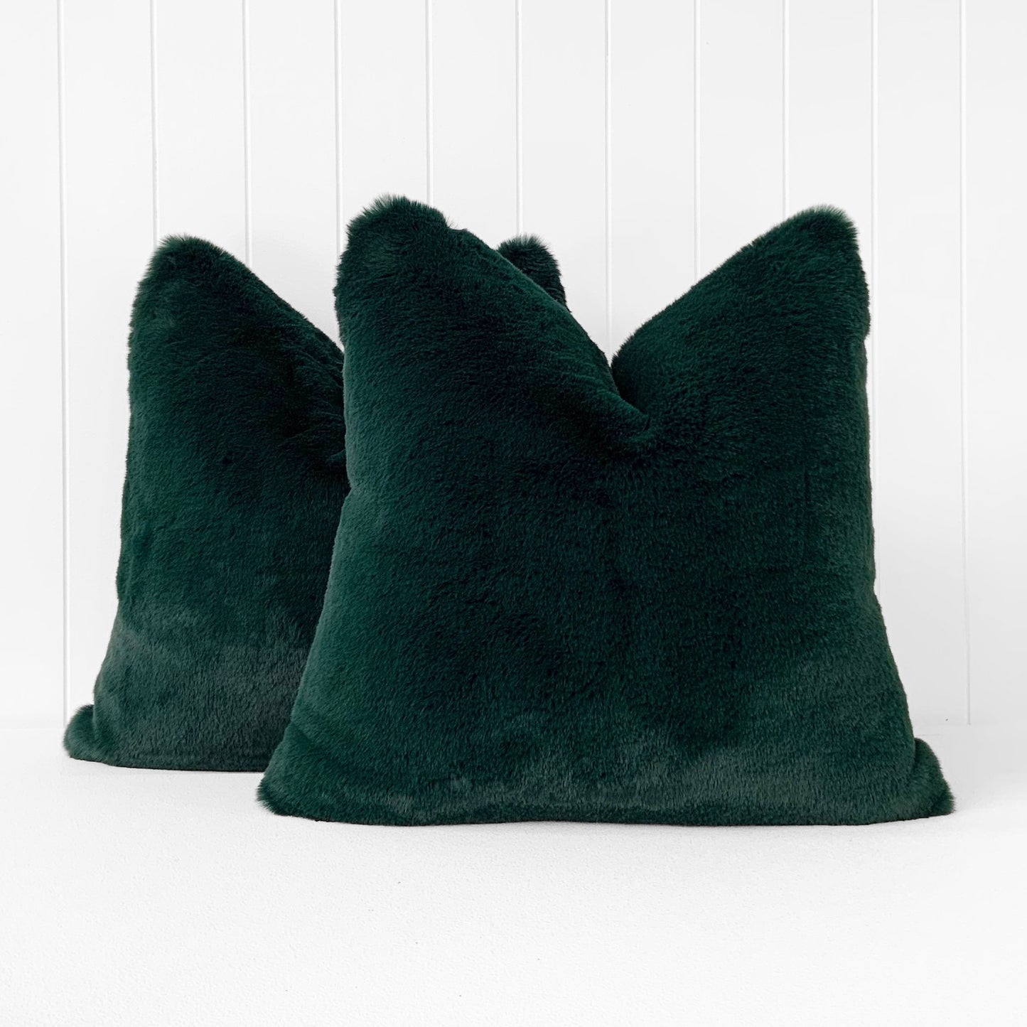 PLUSH BUNNY CUSHION | FOREST GREEN | 55CM X 55CM | CHOOSE FEATHER OR FIBRE FILLING