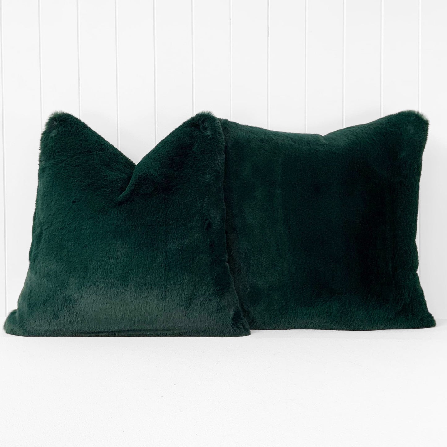 PLUSH BUNNY CUSHION | FOREST GREEN | 55CM X 55CM | CHOOSE FEATHER OR FIBRE FILLING
