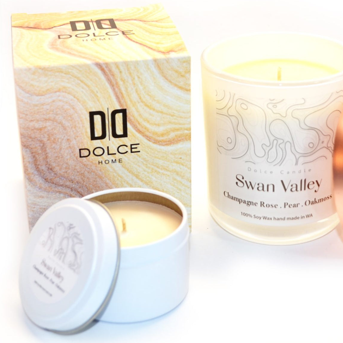 Swan Valley | 300g Soy Wax Candle | Dolce Home | Handmade in W.A.