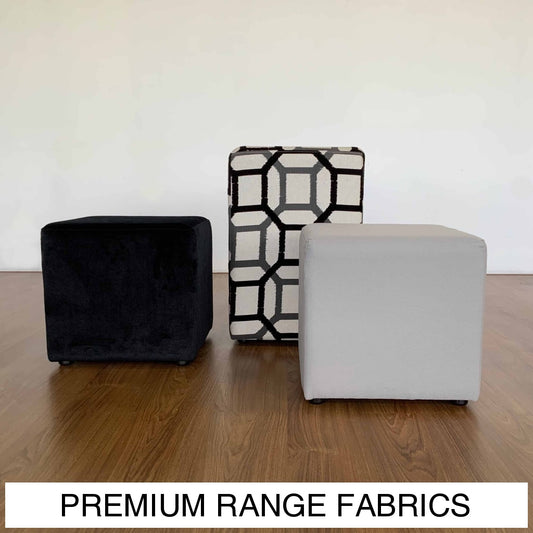 Accent Ottomans Square Selection | Premium Range Fabrics Multiple Sizes And Options Available Made