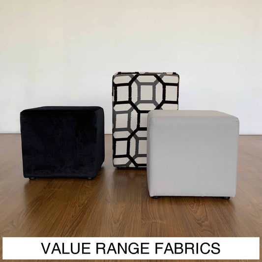 Accent Ottomans Square Selection | Value Range Fabrics Multiple Sizes And Options Available Made To