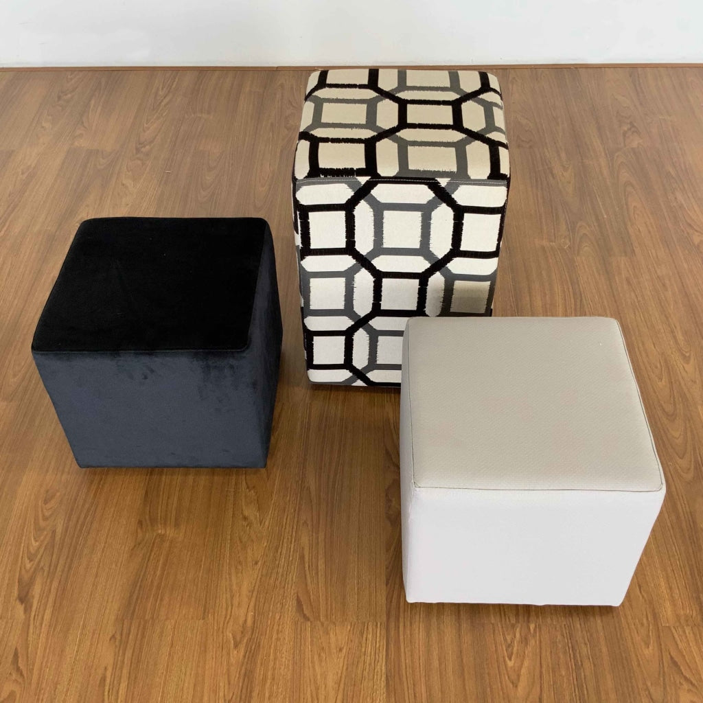 Accent Ottomans Square Selection | Vintage Leather Look Vinyl Multiple Sizes And Options Available