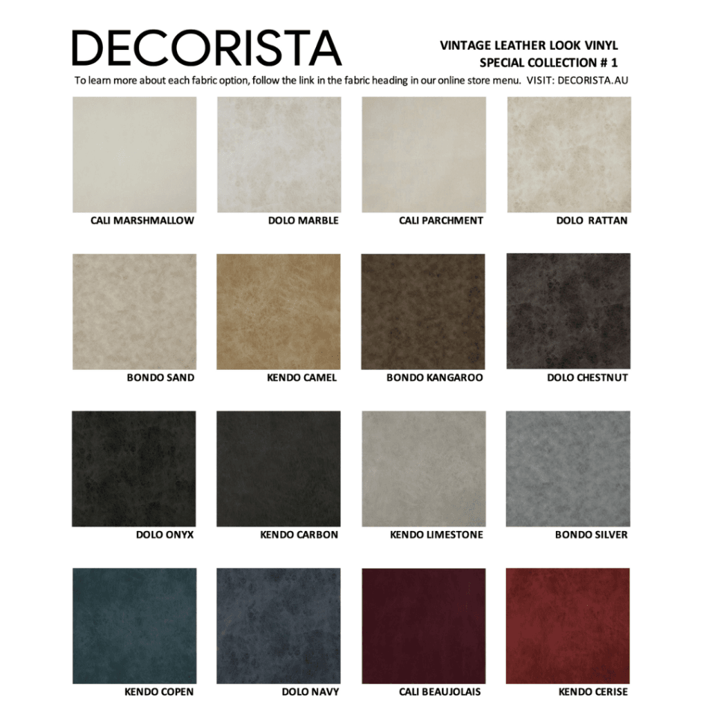 Accent Ottomans Square Selection | Vintage Leather Look Vinyl Multiple Sizes And Options Available