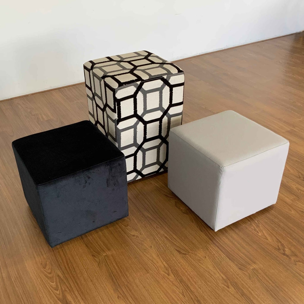 Accent Ottomans Square Selection | Vintage Leather Look Vinyl Multiple Sizes And Options Available