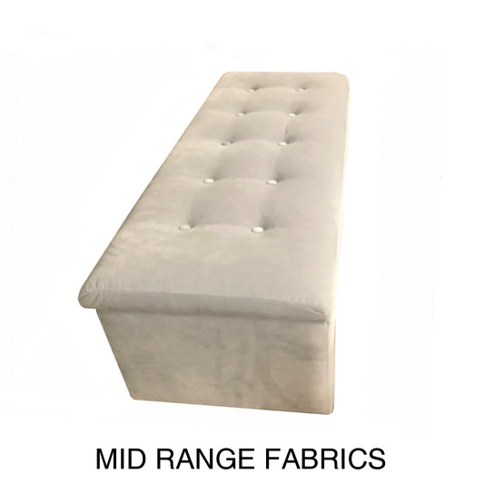Buttoned Storage Ottomans Long | Mid Range Fabrics Multiple Sizes And Options Available Made To