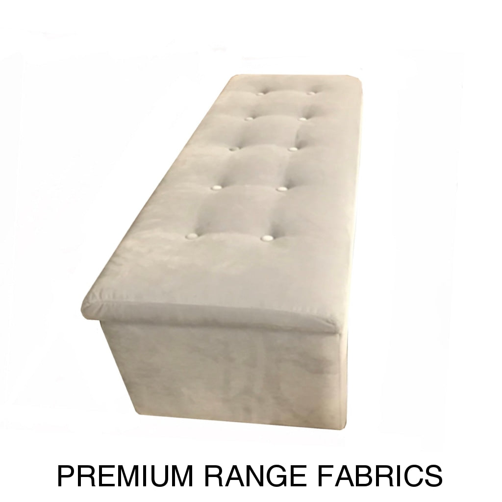 Buttoned Storage Ottomans Long | Premium Range Fabrics Multiple Sizes And Options Available Made To
