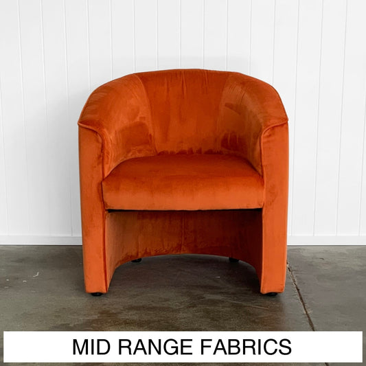 Classic Barrel Back Tub Chair | Mid Range Fabrics Multiple Options Available Made To Order In Wa