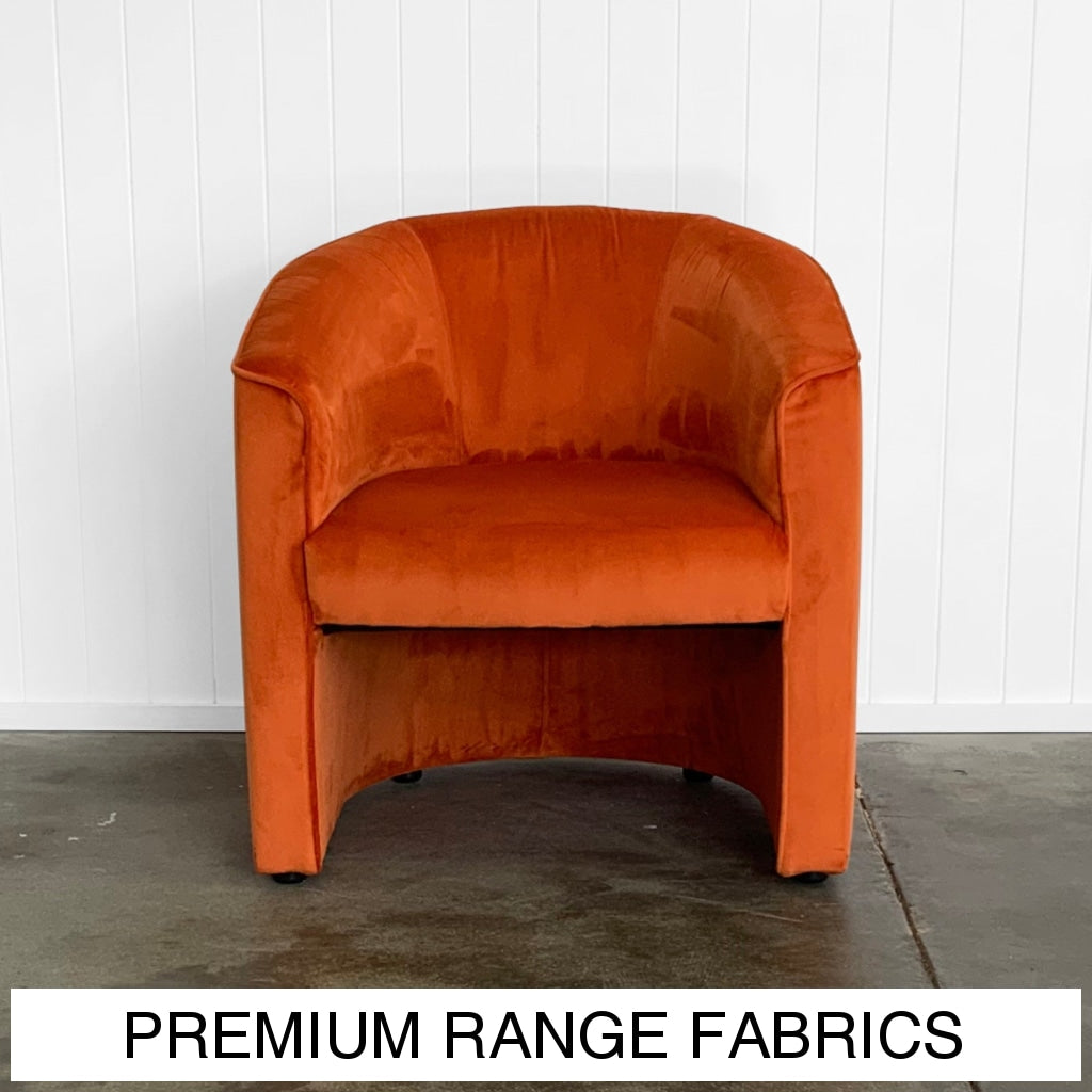 Classic Barrel Back Tub Chair | Premium Range Fabrics Multiple Options Available Made To Order In Wa