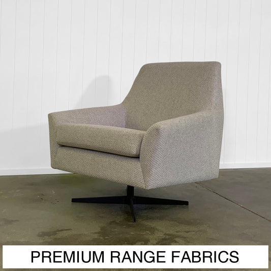 Emilio Swivel Chair | Premium Range Fabrics Multiple Options Available Made To Order In Wa Black
