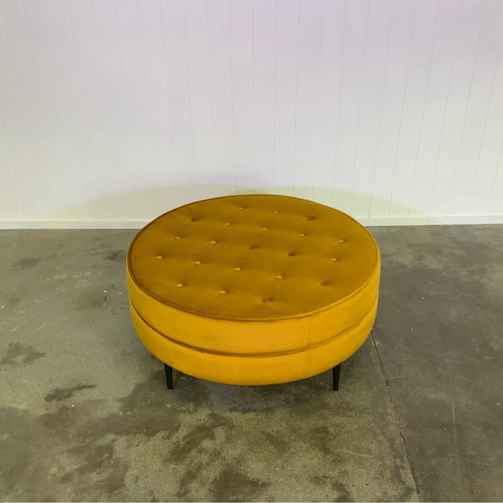Lucille Ottoman | Vintage Leather Look Vinyl Multiple Sizes And Options Available Made To Order In