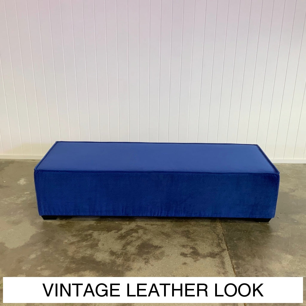 Mercury Hard Top Coffee Table Ottoman | Vintage Leather Look Vinyl Multiple Options Available Made