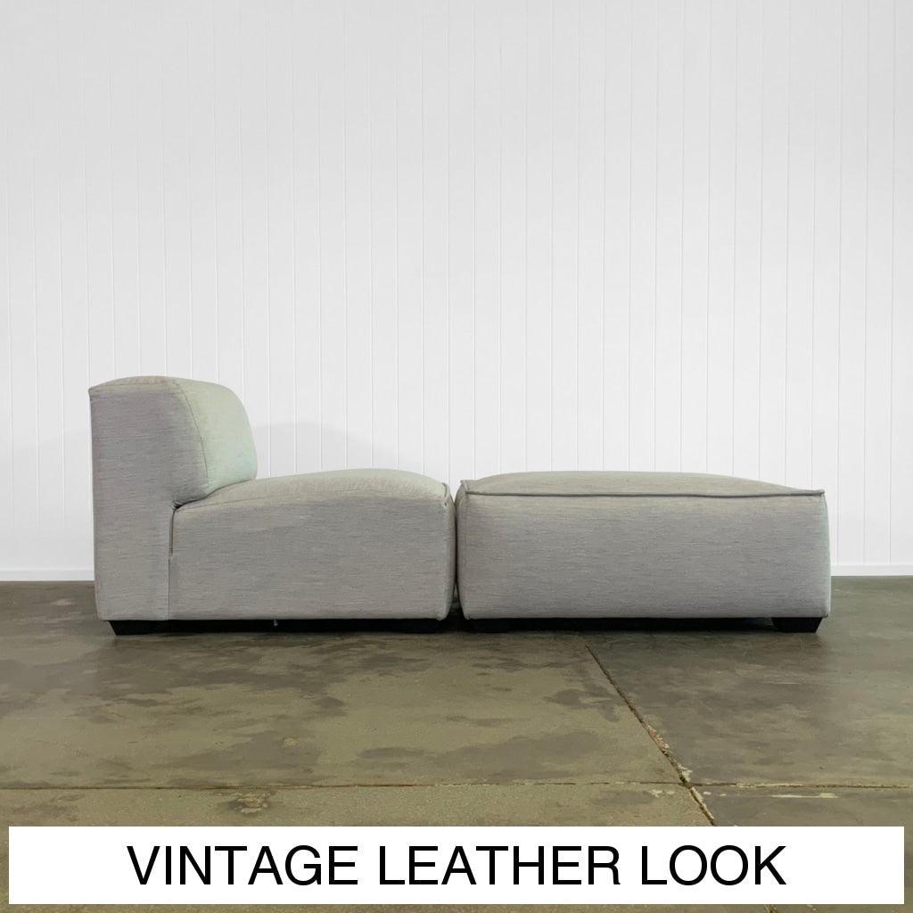 Mercury Seat Module Ottoman | Vintage Leather Look Vinyl Multiple Options Available Made To Order In