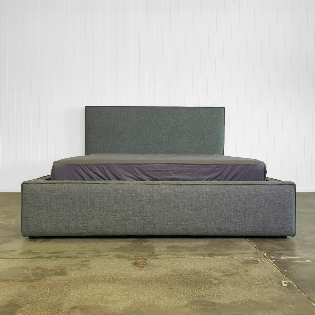 Mercury Upholstered Bed | Vintage Leather Look Vinyl Multiple Sizes And Options Available Made To
