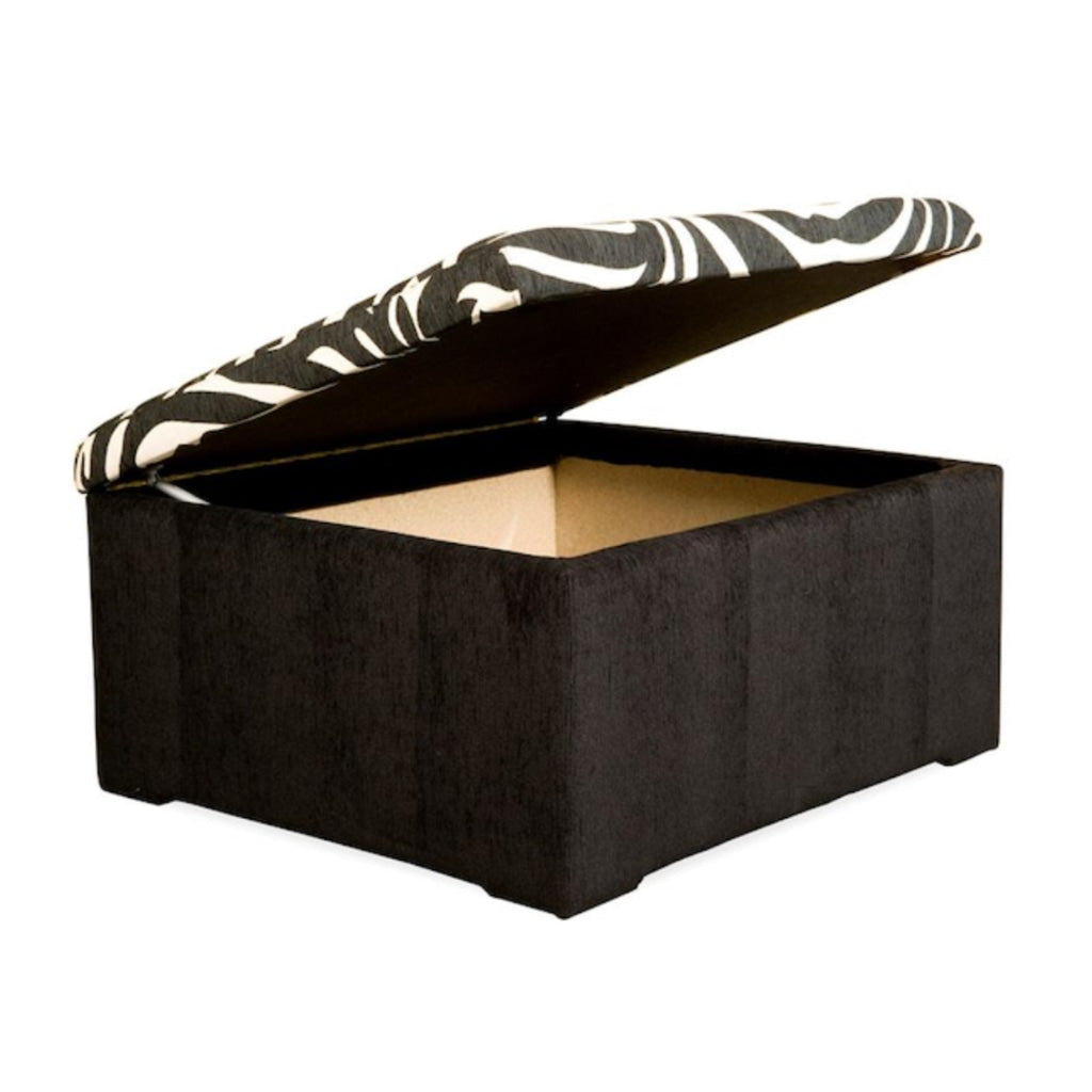 Leather look store storage ottoman
