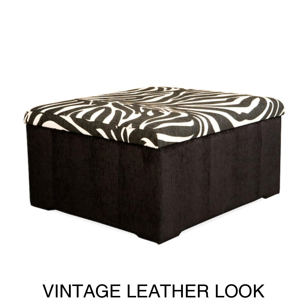 Storage Ottomans Large | Vintage Leather Look Vinyl Multiple Sizes And Options Available Made To